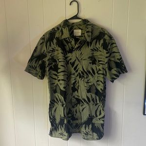 Green leaf print Hawaiian Shirt from American Eagle